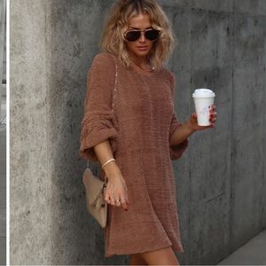 VICI Winter Date Night Chenille Ballon Sleeve Mini Dress NWT